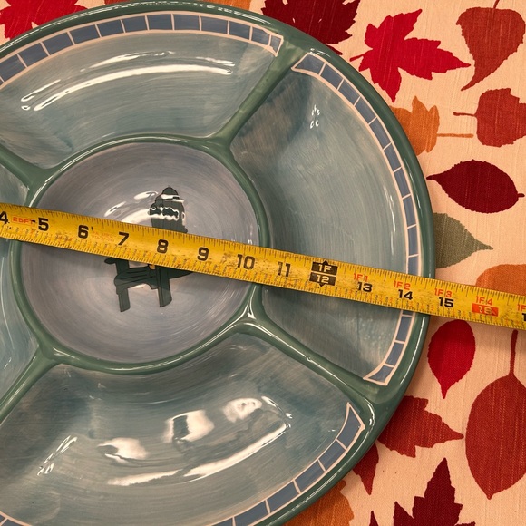 Brushes handpainted Stonemite, Chips & Dip 15” large collectible Serving Platter - Picture 6 of 8